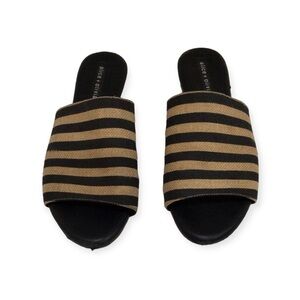 Alice + Olivia striped slides sandals
